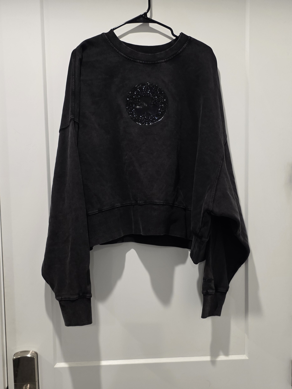 Boston Celtics Embellished Washed Black Crew Sweatshirt Size Xl